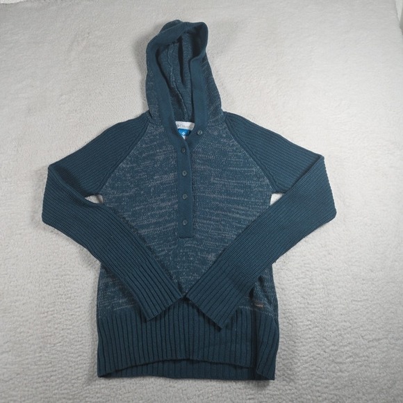 Columbia Sweaters - Columbia Women's Hooded Sweater Wool Blend Size Small Green Buttons